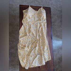 No Boundaries Asymmetrical Yellow Floral Dress